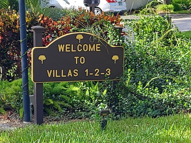 view of community sign