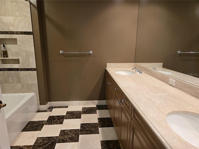 35 Watergate Dr Unit 1103, Sarasota, FL 34236 - bathroom with double vanity and shower / washtub combination