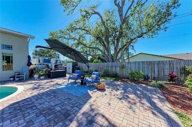 view of patio / terrace featuring a fenced backyard