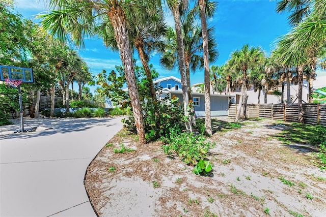 view of yard with fence