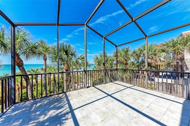 view of patio / terrace with glass enclosure