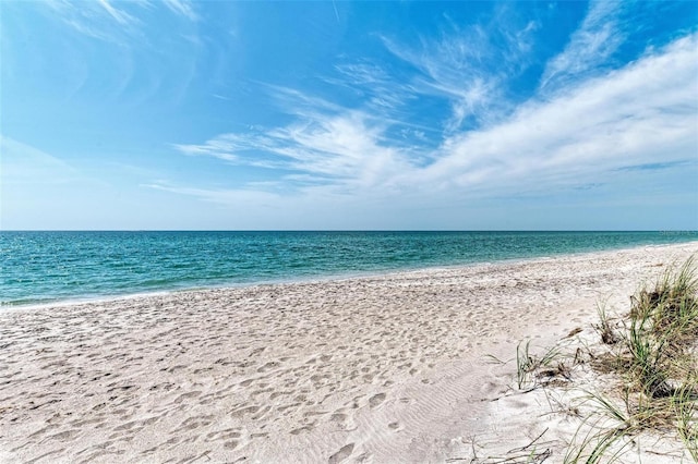 water view with a view of the beach