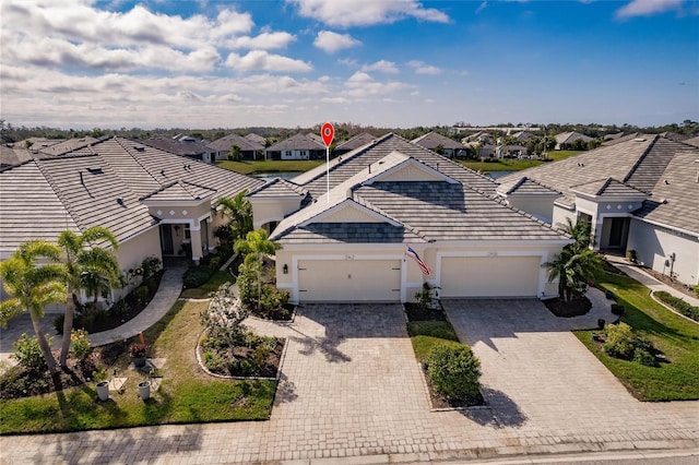 drone / aerial view with a residential view