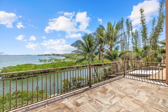1364 Point Crisp Rd, Sarasota, FL 34242 - exterior space with a balcony and a water view