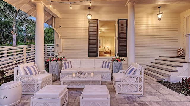 7715 Westmoreland Dr, Sarasota, FL 34243 - view of patio with outdoor lounge area