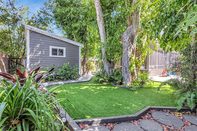 view of yard with fence