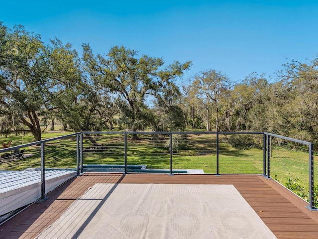 deck with a lawn