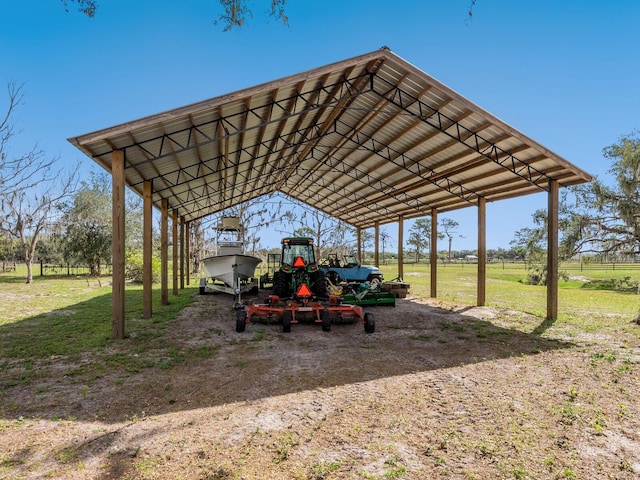 exterior space with a detached carport