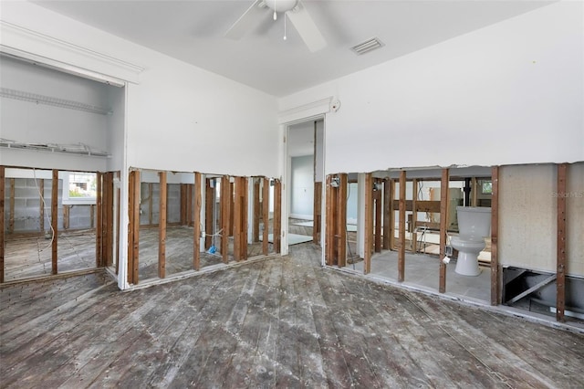 misc room with a ceiling fan and visible vents