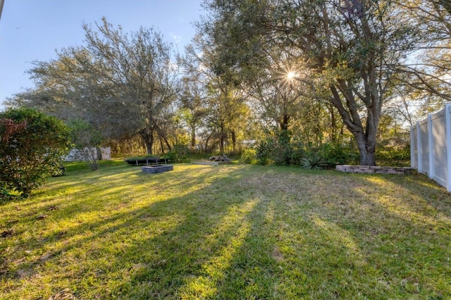 view of yard featuring fence