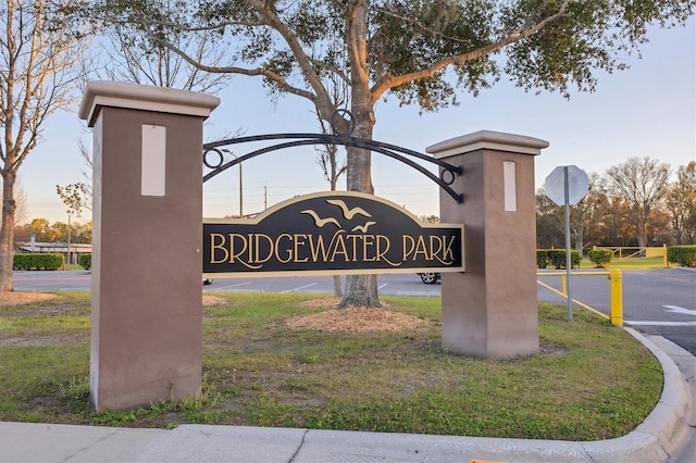 view of community sign