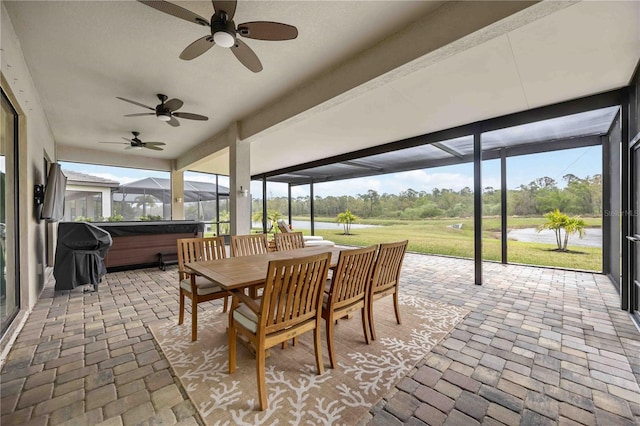 view of sunroom