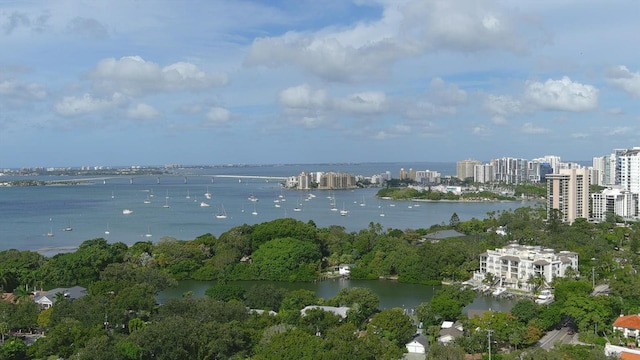 property view of water with a view of city