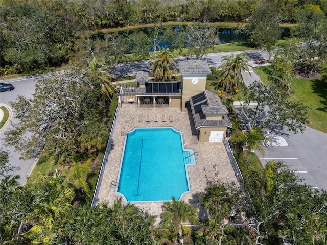 pool featuring a patio area