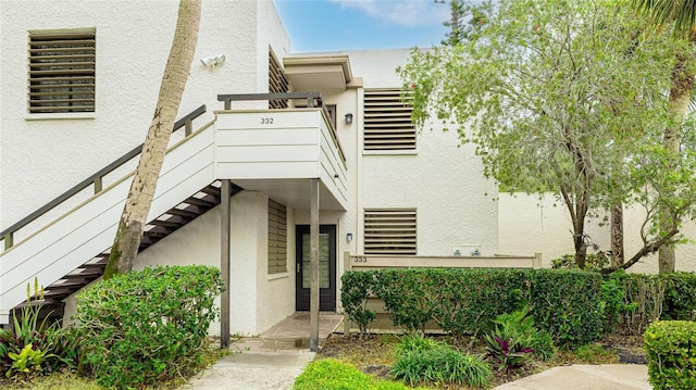 exterior space with stairs