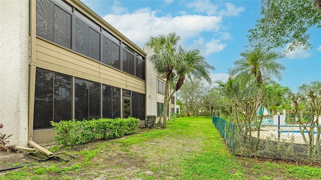 view of yard with fence