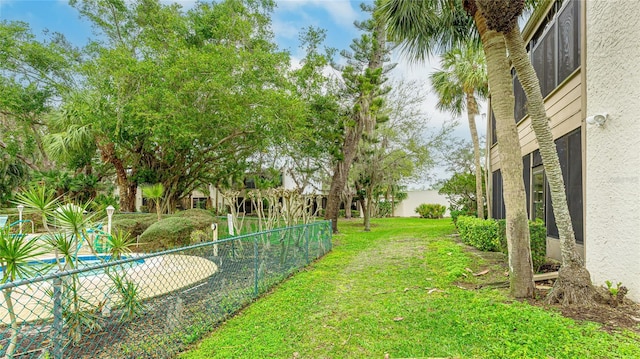 view of yard featuring fence