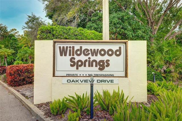 view of community sign