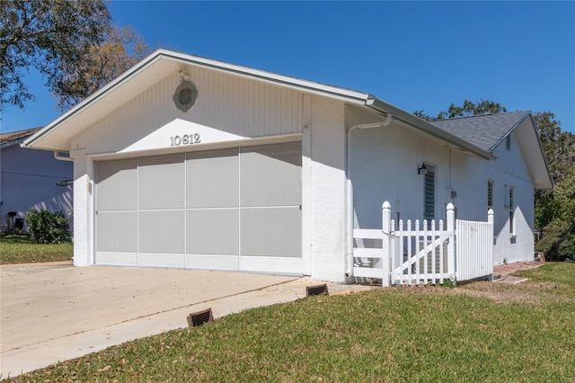 view of home's exterior with a yard