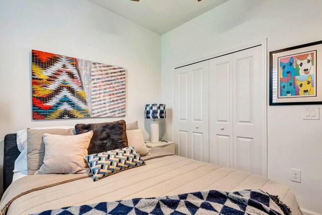 bedroom featuring a closet