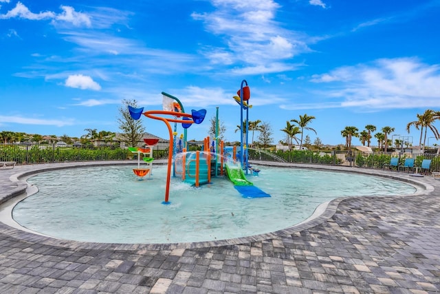 communal playground with fence