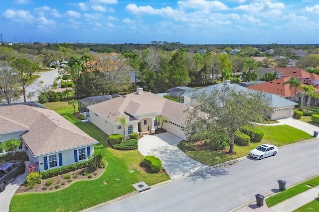 drone / aerial view featuring a residential view