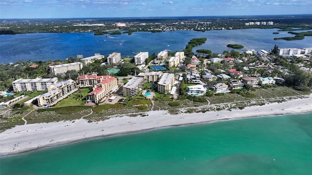 8779 Midnight Pass Rd Unit 406H, Sarasota, FL 34242 - aerial view of waterfront with a beach