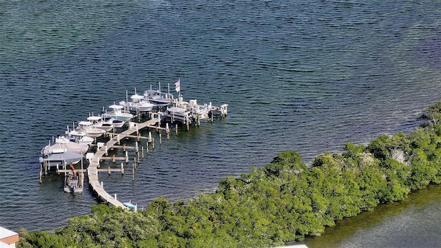 8779 Midnight Pass Rd Unit 406H, Sarasota, FL 34242 - dock area with boat lift and a water view