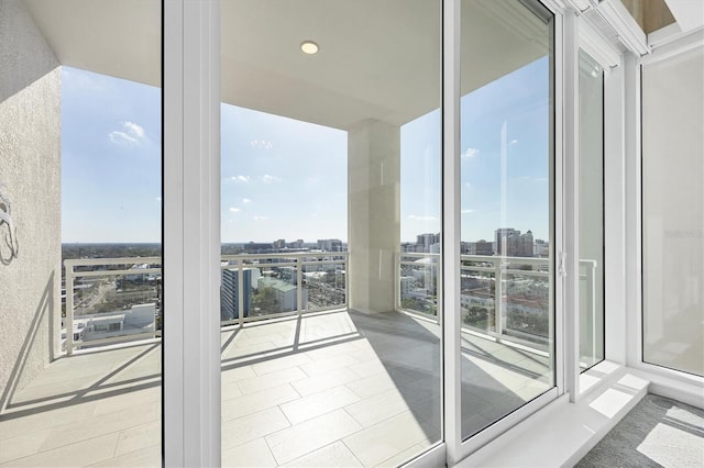 balcony featuring a view of city