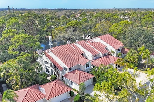 aerial view featuring a view of trees