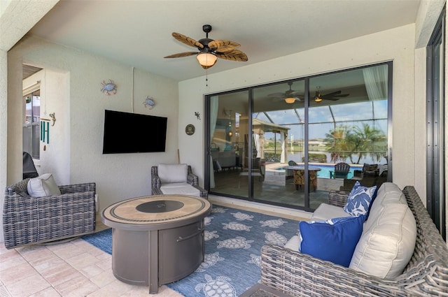 view of patio / terrace with a ceiling fan