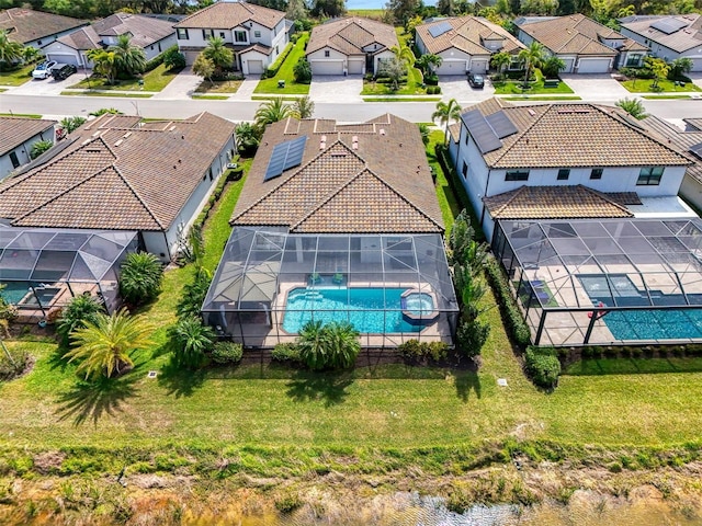 bird's eye view with a residential view