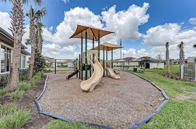 view of community jungle gym