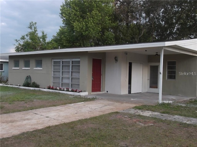 view of front of home with a patio area