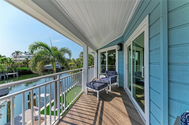 balcony with a water view