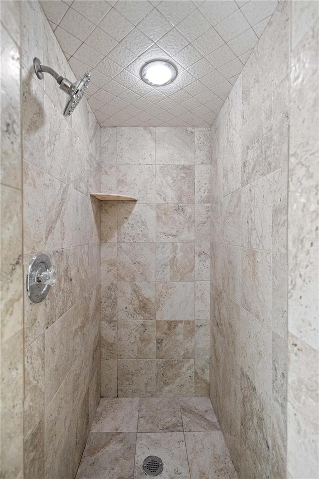 bathroom with tiled shower