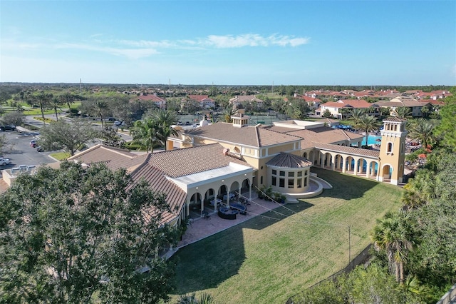 aerial view with a residential view