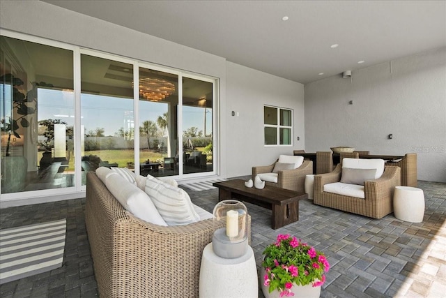 view of patio featuring an outdoor living space