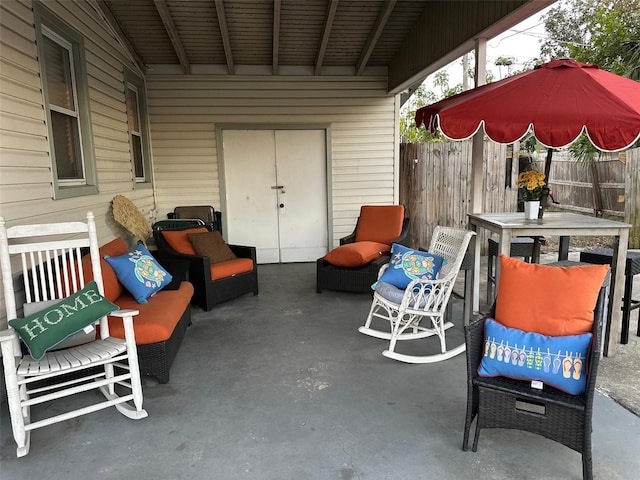 view of patio / terrace with fence