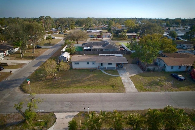 bird's eye view with a residential view