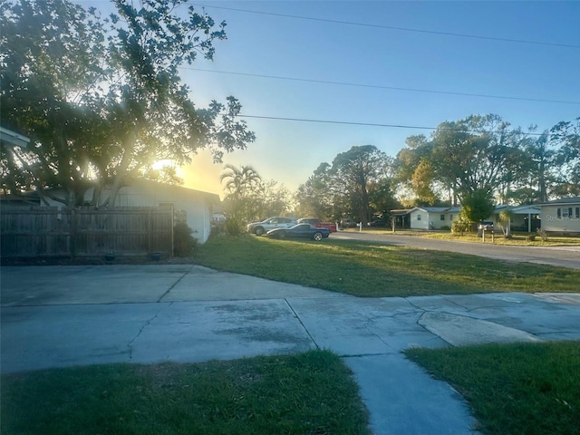 view of yard with fence