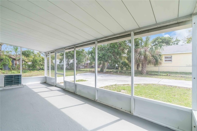 view of unfurnished sunroom