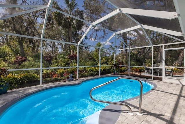 pool featuring a patio and a lanai