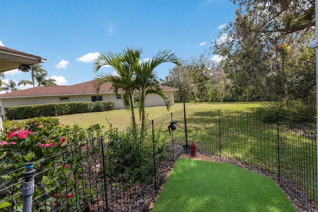 view of yard with fence