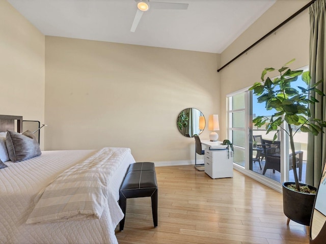 6512 Midnight Pass Rd Unit 504, Sarasota, FL 34242 - bedroom featuring light wood-type flooring and ceiling fan