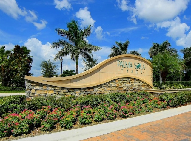 view of community sign