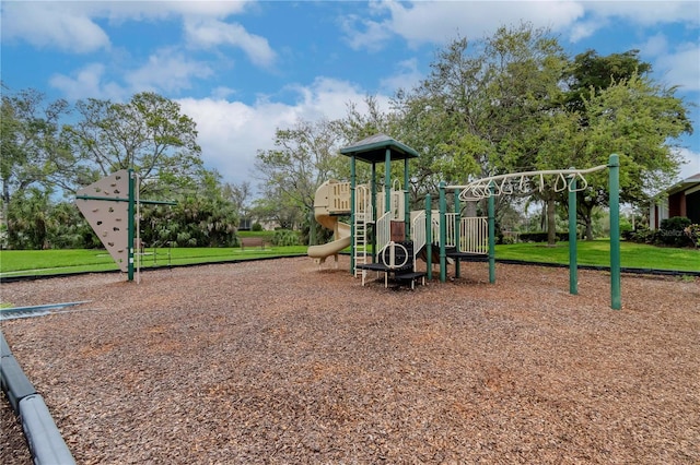 community play area with a yard