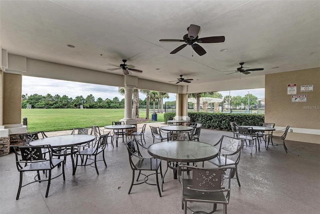 view of patio with outdoor dining area