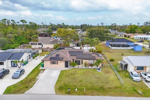 bird's eye view with a residential view