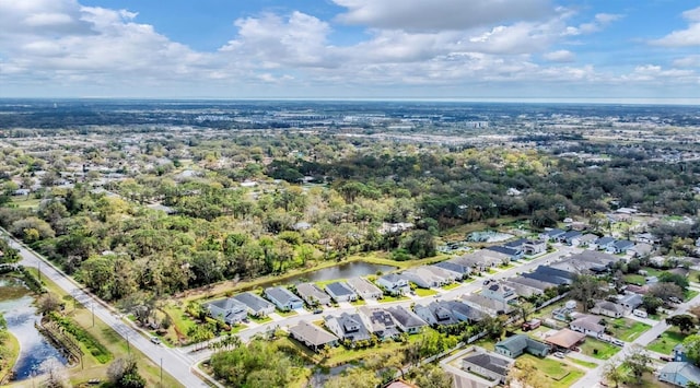 aerial view with a residential view